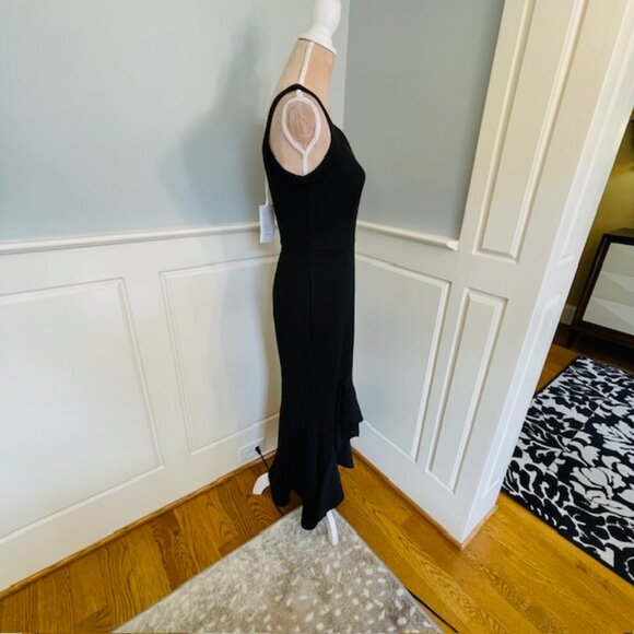 Grace Karin Black Ruffled Feminine Party Event Women's Maxi Dress NWT Size Small - Picture 5 of 11